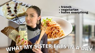 What my very picky sister eats in a day // French + vegetarian + eats whatever she wants | Edukale