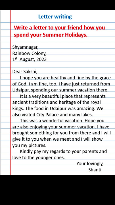 Write a letter to your friend how you spend your Summer Holidays |letter to a friend #letterwriting