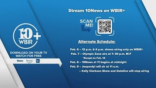 WBIR will have some programming changes due to the Superbowl on Sunday