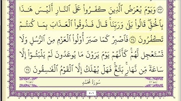 سورة الأحقاف + محمد (الربع الثاني & الحزب ٥١) القارئ: عبدالله بصفر/المصحف مقسم أرباع.