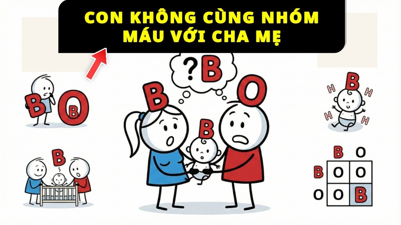 Đứa con không cùng nhóm máu của cả Cha và Mẹ. Vì sao?