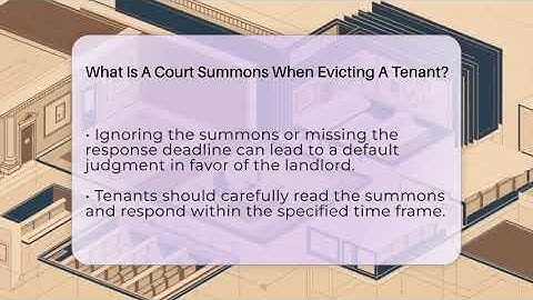What Is A Court Summons When Evicting A Tenant? - Avoiding Common Legal Mistakes
