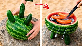 💡🍗Not your usual Camping Hacks! Every outdoor hack is worth trying 🏕️🍉