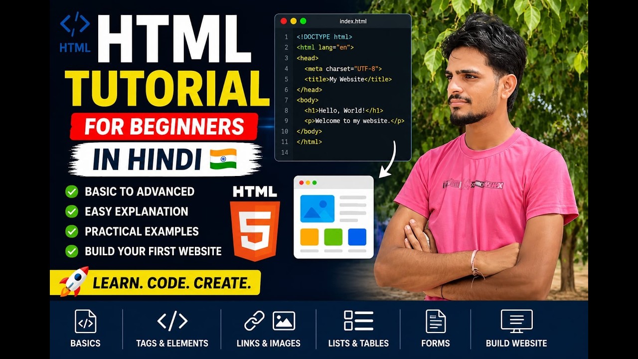 HTML Tutorial for Beginners in Hindi | HTML Full Course | Learn HTML ...