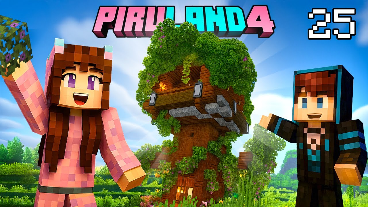 Construimos la Casa del Arbol en la Torre de Pillagers 😱❤️ Cap 25 Piruland 4 🔥 Sandra Cires Play