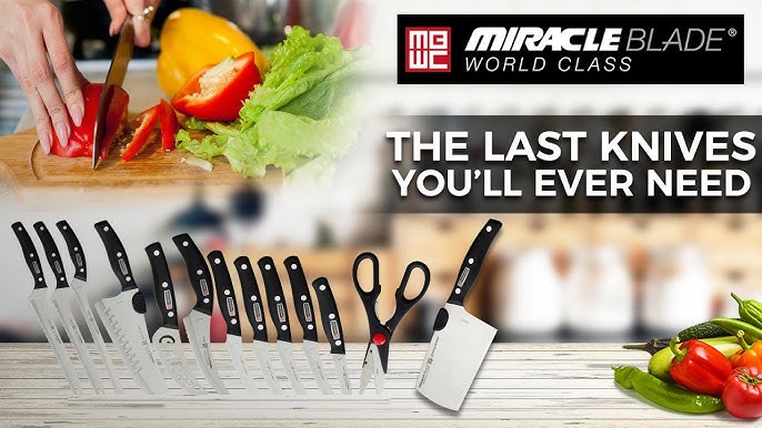 13 Piece Miracle Blade World Class Knife Set, Cheese Knife, Steak Knives,  Filet