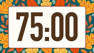 Celebrity 75 Minute Fun Fall Leaves Timer (Warm Harp Alarm at End, No Music) Wealth