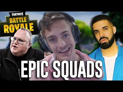 Squads with Ninja, Drake, and Kimdotcom! - Fortnite Battle Royale Gameplay