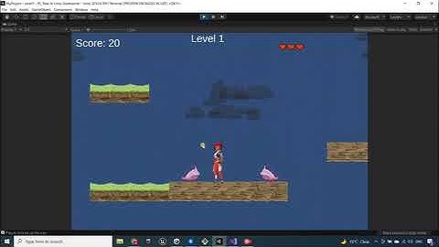 Unity 2D platformer update 7, Level Manager singleton design, Level 1 mark completed, Lock/Unlock