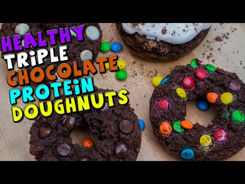 Healthy Triple Chocolate PROTEIN Doughnuts Recipe