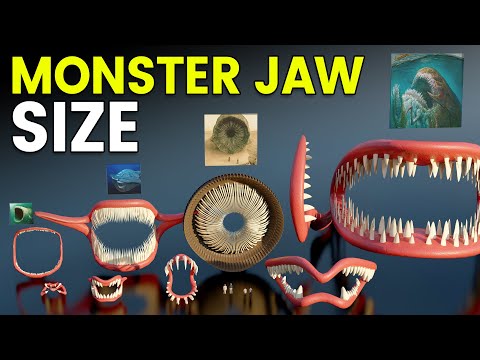 3D Monster Jaw Size Comparison and Teeth Count | Animal Jaw Size