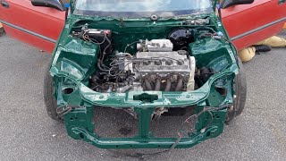 $400 Civic Hatchback Project. Cheapest Engine Fix, First Start (Junkyard Rescue)