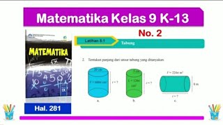 Latihan 5.1 Tabung - Matematika Kelas 9 no. 2 Bab 5 - Hal. 281 - Kurikulum 2013