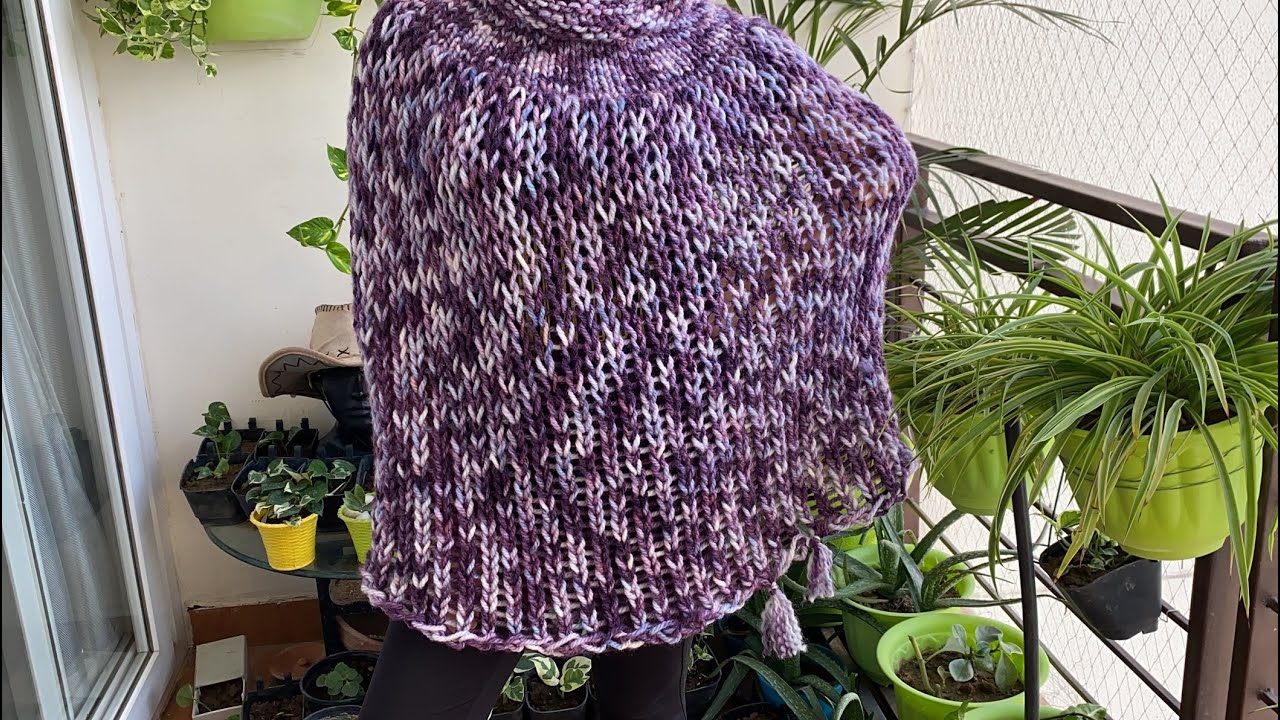 Knitting Very Easy & Simple Poncho || just Knit shrug in 2 days || दो दिन में बुनें बुनाई का पोंचू