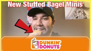 Dunkin’ Donuts New Stuffed Bagel Bite Minis Food review (First time eating cream cheese & Bagel)