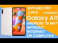 REMOVE FRP LOCK SAMSUNG A11 A115 ANDROID 10 PATCH MAY 1, WITHOUT INTERNET OR COMPUTER