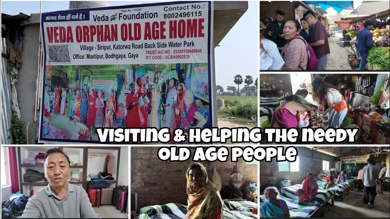 Donation & Helping at Veda Orphan Old Age Home , Bihar Bodhgaya || Tibetan vlogger