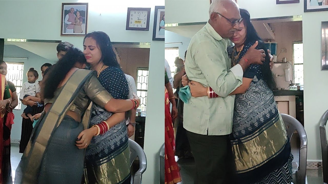 મારી મોનુ દિકરી ને સાતમ કરીને પાછી તેડવા ગયા, મમ્મી પપ્પાએ આપી વિદાય.satam Kari ne monu ne tedi avya