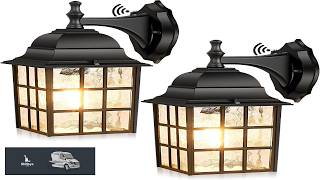 2 Pack Dusk to Dawn Outdoor Wall Lantern Exterior Light Fixtures with Photocell