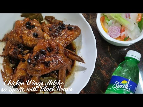 Chicken Wings Adobo sa Sprite with Black Beans