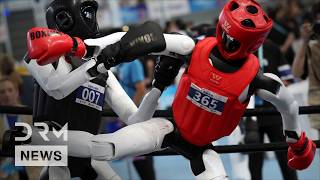 Robot Fight Night! Humanoid Robots Trade Punches in Futuristic Beijing Kickboxing Match | AI1G