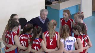 Children's volleyball. Girls. FullHD. Game for 1st place