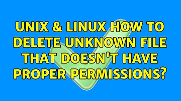 Unix & Linux: How to delete unknown file that doesn