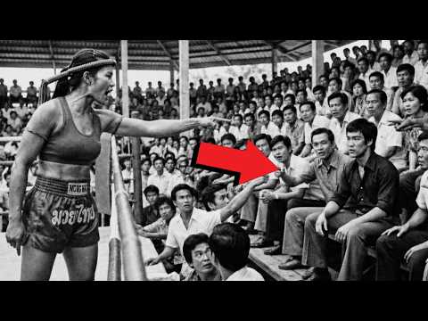 She Didn't Know It Was Bruce Lee - Muay Thai Champion Challenges Random Man in the Gym