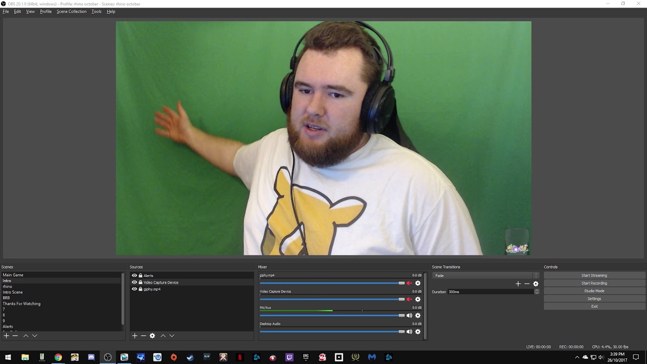 obs studio green screen rotation