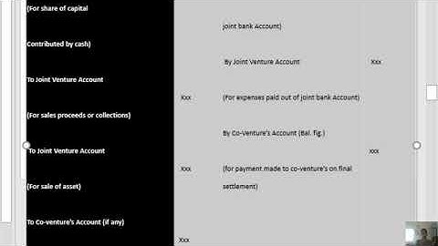 Accounting for Joint Ventures-When Separate Set of Books are  Maintained  for  I.B.com  II Semester