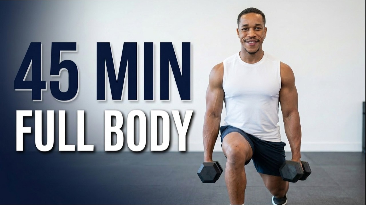 45 Min Full Body Dumbbell Workout – No Bench | Build Muscle & Burn Fat ...