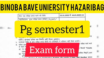 Vinoba Bhave University  PG semester 1 Pariksha form bharane ka tithi a Gaya