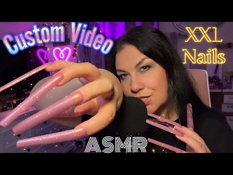Custom ASMR Video for BEX ✨ XXL Long Nails, Textured Plastic & Glass, Foam Cover Scratching