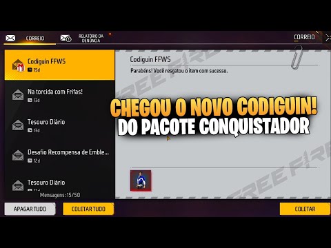 CHEGOU NOVO CODIGUIN FFWS! VEJA COMO RESGATAR E O QUE VEM NO FREE FIRE  WORLD SERIES codigo infinito 