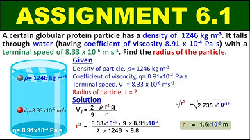 Assignment 6.1 | Class 11 Physics Chapter 6 Fluid Dynamics | Federal Board KP Board | Study with ME