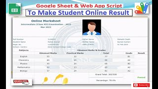 How to Make Online Student Result by Google Sheet and web app Script with Student Photo screenshot 5