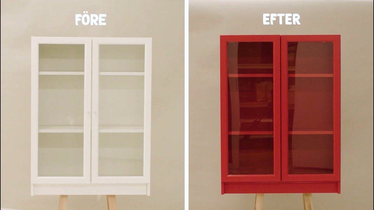 Gör om din Ikeamöbel - målning av Billy bokhylla med glasdörrar