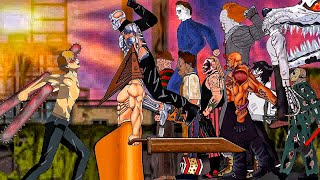 Chainsaw Man Denji VS Pyramid head Jason Vorhees The fiend Leather Face  Jeff the killer Nemesis Kon