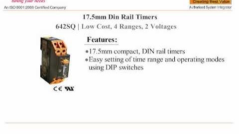 DIN-RAIL MOUNTED ANALOG ON-DELAY-INTERVAL TIMER 642 SQ SELEC