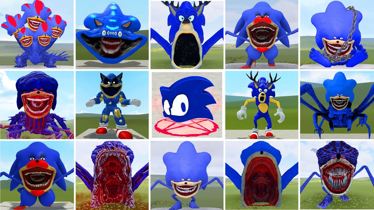 ALL SHIN SONIC TAPES FAMILY VS ALL SEA EATER FAMILY EPIC BATTLE in Garry's Mod