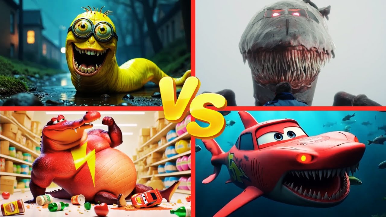 Minions.EXE 🆚 Infected Sky 🆚 McQueen Crocodile 🆚 McQueen Shark 🎶 Tiles Hop