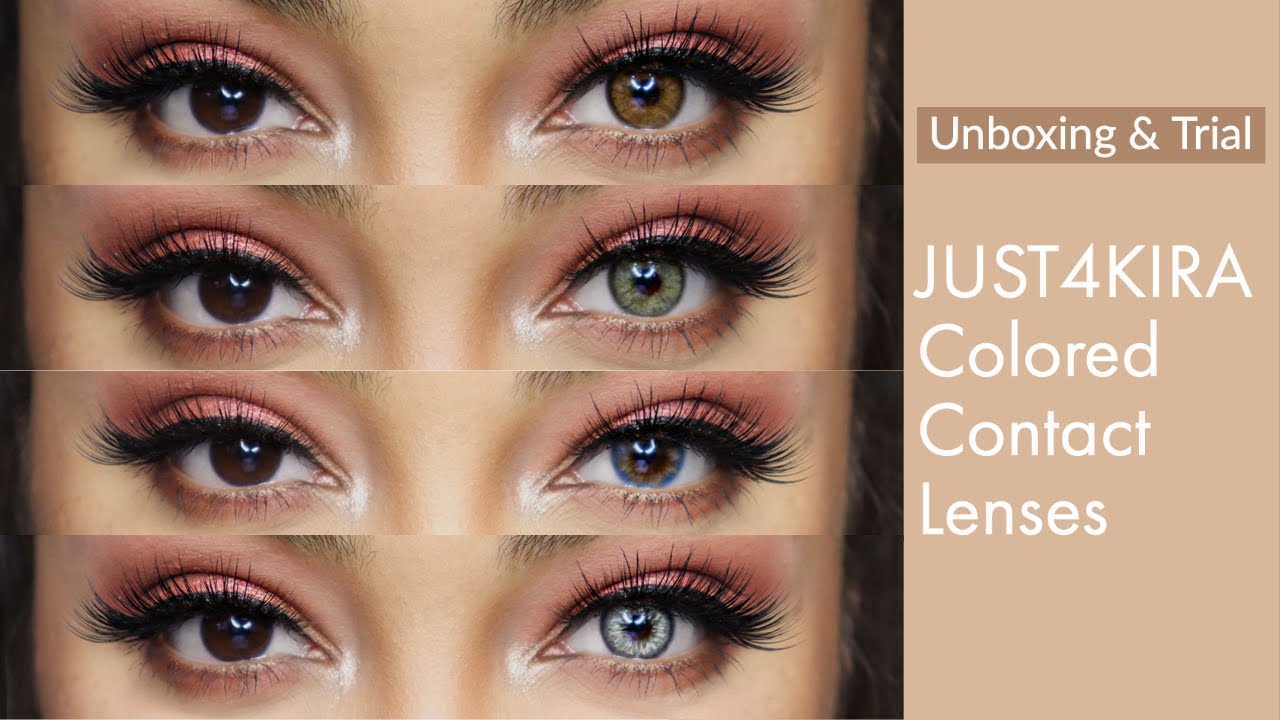 Just4Kira Colored Contact Lenses Unboxing & Trial YouTube