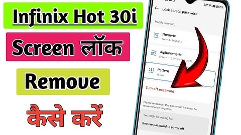 infinix Hot 30i me screen lock kaise hataye/Infinix hot 30i me Screen Lock remove kaise kare