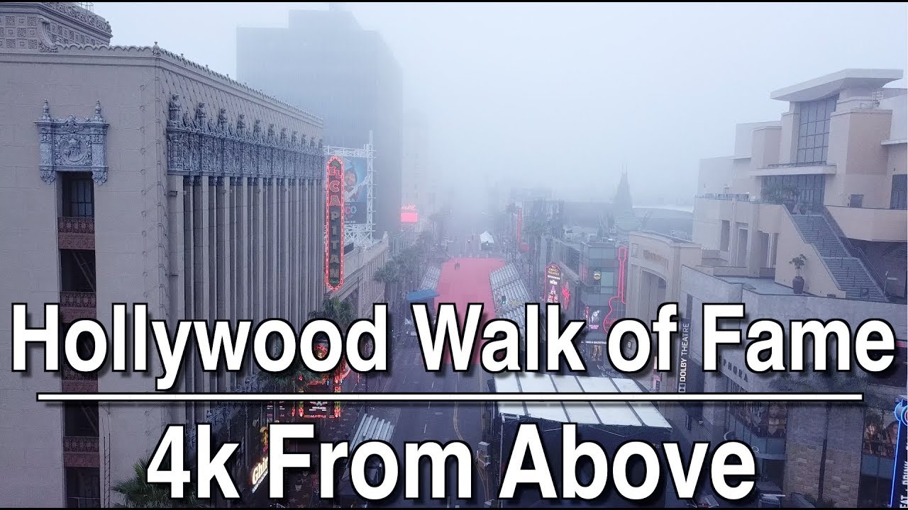 Foggy Hollywood Blvd Los Angeles From Above | 4K DJI Footage