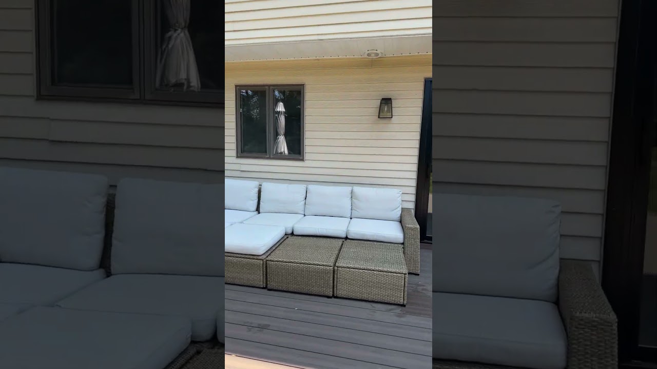 20x16 new deck with deep tread step for easier access and tall posts for bistro lights