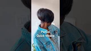 Partial Quick Weave. #shortcut #quickweave #halfbob