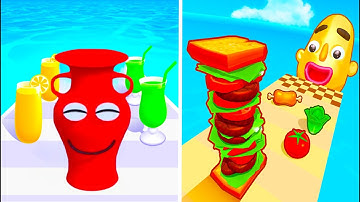 Juice Run Vs Sandwich Runner 🌽🥕🍑 Walkthrough All New Max Update Mobile Tiktok Gameplay FV3592