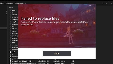 Fix Genshin Impact Launcher Error:  Failed to replace files