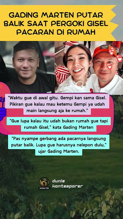 Gading Marten Putar Balik saat Pergoki Gisel Pacaran di Rumah #duniakontemporer #shorts #shortsvideo