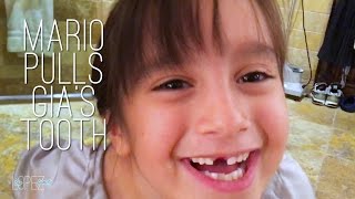 Mario Lopez Pulls His Daughter Gia's Tooth: VLOG